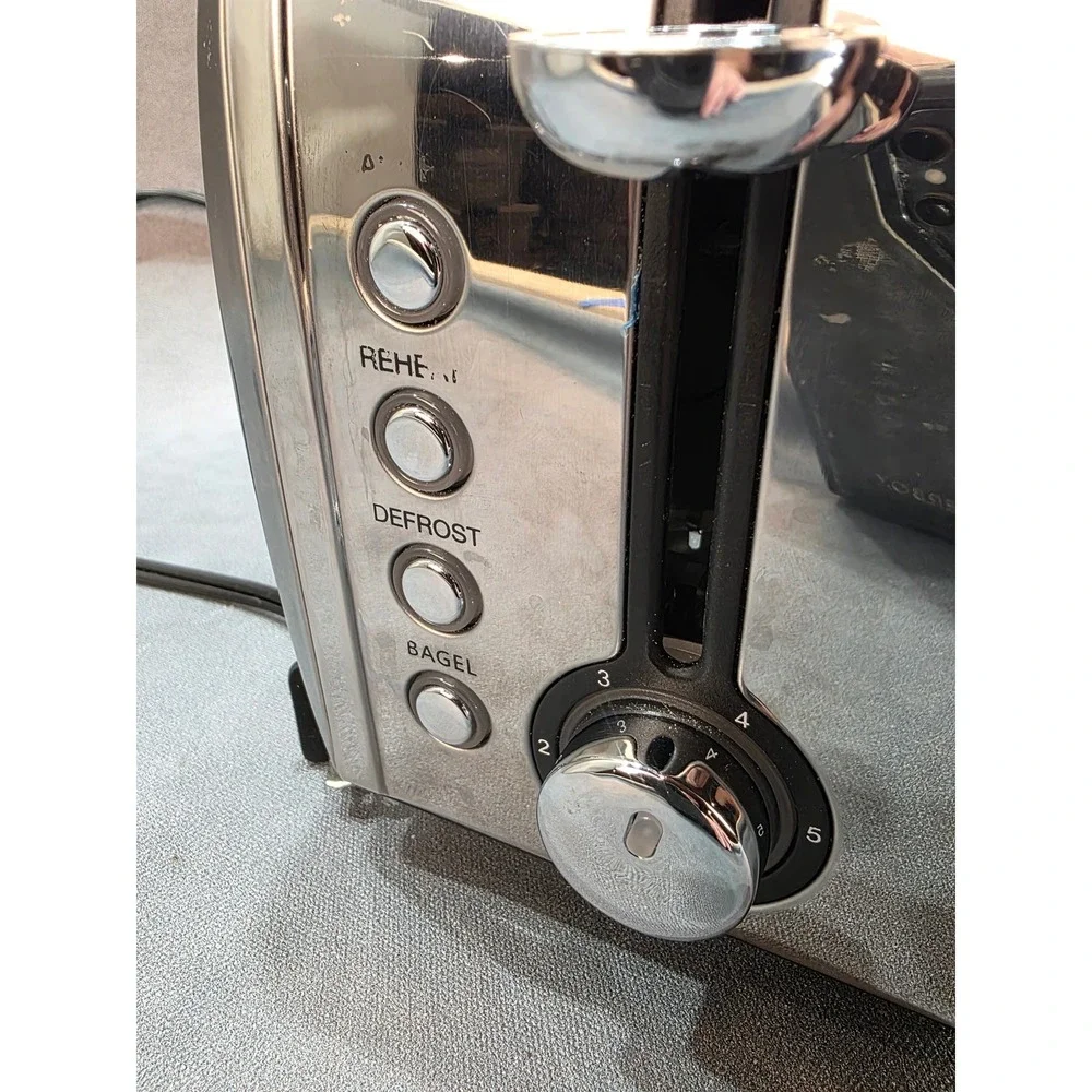 Stainless Steel 2-Slice Toaster Model T-361B Silver Bagel Defrost Reheat